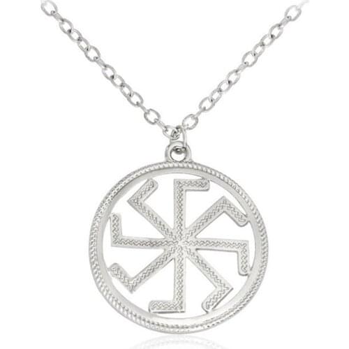 Slavic Kolovrat Amulet Pendant Pagan Talisman Jewelry Wax Cord Adjustable Religious Necklace & Pendants