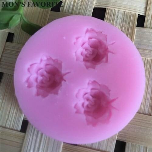 DIY Cake Decorating Three Flower Shaped Fondant Sugar Art Tools DIY Cake Decorating Tools 3D Silicone Molded D072