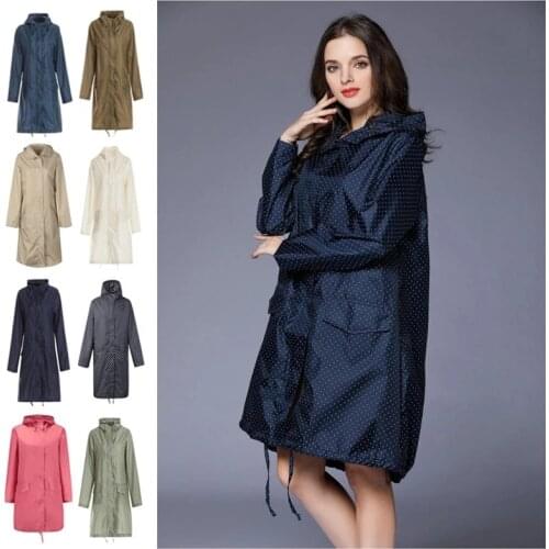 High Quality Fashion Womens Stylish Waterproof Rain Poncho Coloful Print Raincoat with Hood and Zipper Rain Jackets for Women