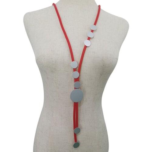 YD&YDBZ Small Round Matching Long Necklace For Women Bohemia Leather Material Necklaces Choker Gothic High Street Wear Jewelry