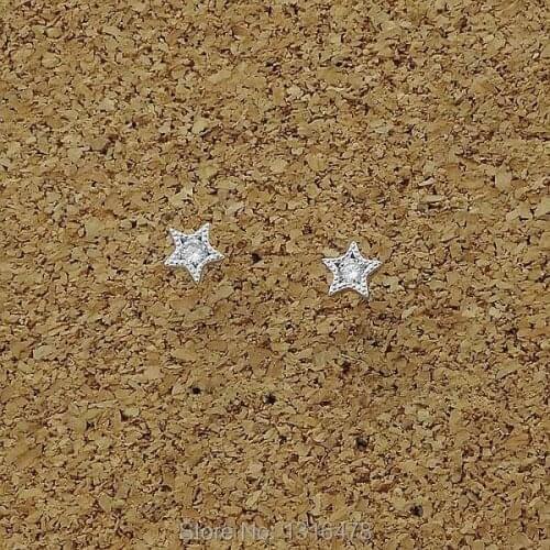 925 sterling silver earring fashion cute geometric heart star square small Horse eye stud earring ear bone nail girl ear jewel