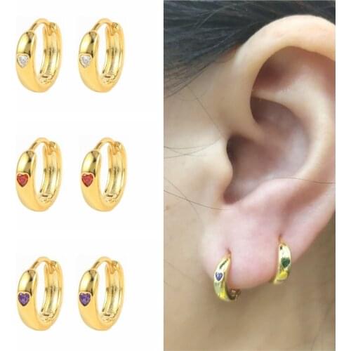 Viny Green Red Black Zircon Zircon Love Enamel Earrings For Women 925 Sterling Silver Earrings Hoops Pendientes 2021 Jewelry