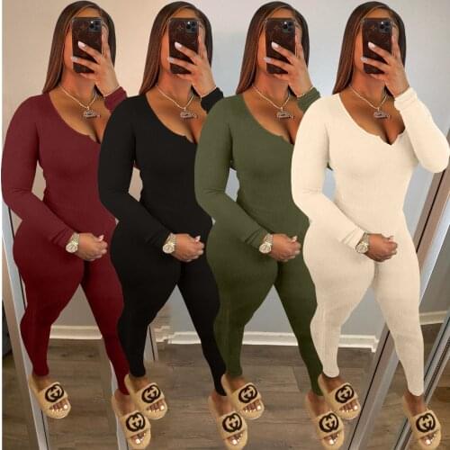 Knitted Rib Solid Tracksuit Women 2021 New Autumn Casual V Neck Long Sleeve Crop Top + Leggings Slim Two Piece Set Outfit Sporty