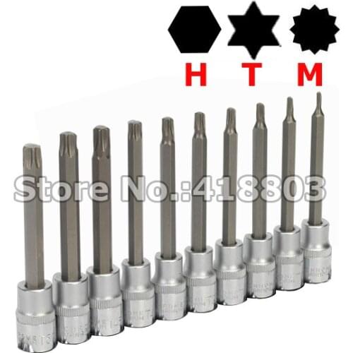 1/2" Dr. 100mm Length Hex, Torx Or Spline Socket And Bit