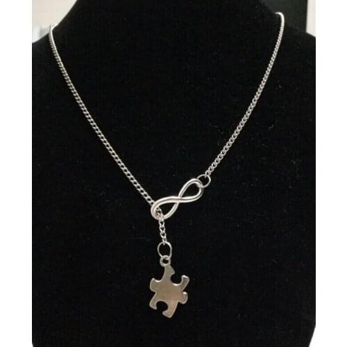 1pcs/lot Fast delivery High quality Infinite Puzzle Charm Pendant Necklace DIY Jewelry Gift