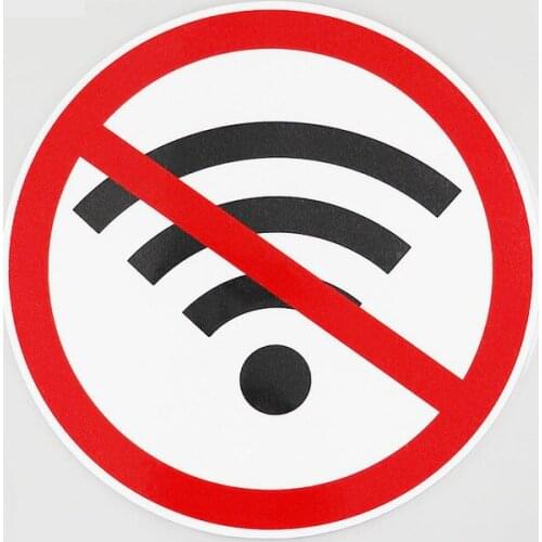 1 Pcs Prohibition Sign PVC Water Proof Decal Wireless Network Car Sticker Graphical 12.2CMX12.2CM