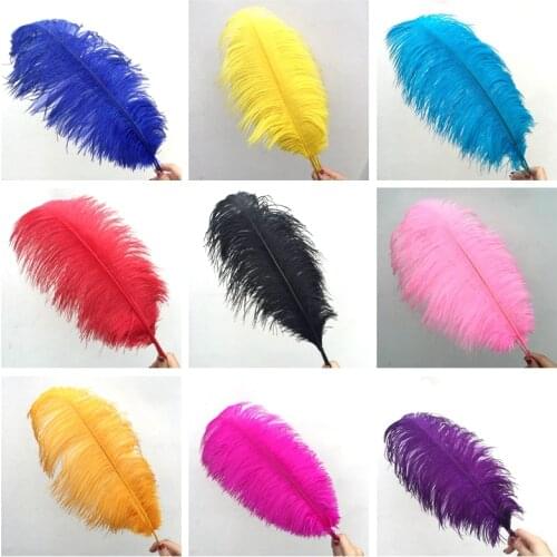 10Pcs/Lot Colored Ostrich Feathers for Crafts 18-20" 45-50cm White Black Ostrich Feather Decor Wedding Accessories Decoration