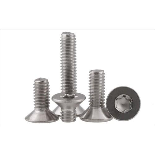 20pcs M6 stainless steel Security Torx screw Anti-theft machine screws flat head bolt 8-16mm length