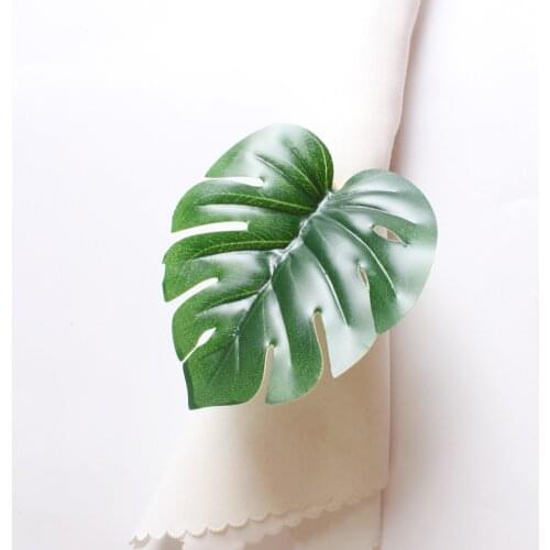6pcs/lot Green turtle leaf napkin ring leaf napkin ring natural coconut napkin button
