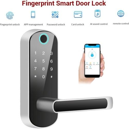 Bluetooth Fingerprint Lock Smart Card Digital Code Electronic Door Lock Home Security Mortise Lock Home touch screen lock