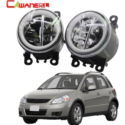 Cawanerl For Suzuki SX4 (EY, GY) 2006-2014 Car Styling 4000LM LED Bulb H11 Fog Light + Angel Eye DRL 12V High Bright 2 Pieces