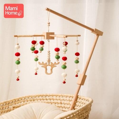 Baby Rattles Crib Bed Bells Mobile Bed Bell Bracket Protection For Newborn Baby Wooden Bed Bell Accessories Rattles For Kids