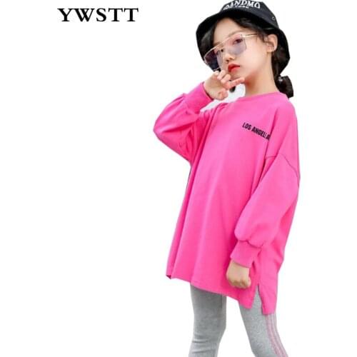 Kids Sports Set Girls Fashionable Two-Piece 2020 Spring Clothing New Style Girls Casual Suits Casual Loose-Fit Lettered Tops