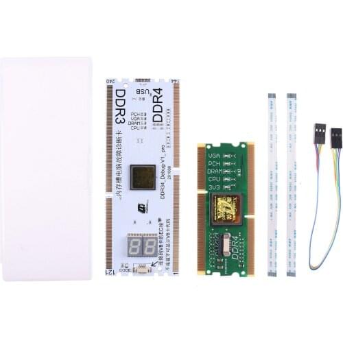 Laptop/Desktop Motherboard Memory Slot DDR3/DDR4 Diagnostic Analyzer Test Card Notebook with LED Repair Tester Card
