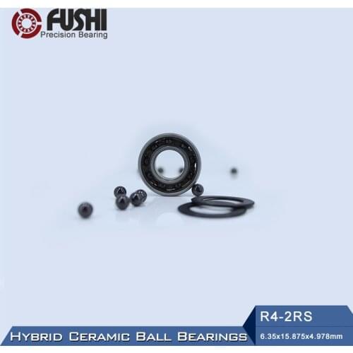 R4 Hybrid Ceramic Bearing 6.35*15.875*4.97 mm ABEC-1 ( 1 PC) Industry Motor Spindle R4HC Hybrids Si3N4 Ball Bearings 3NC R4RS