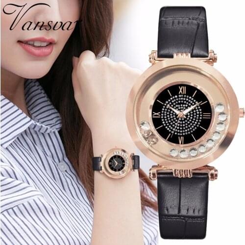 Hot Sale Women Leather Full Diamond Watch Luxury Ladies Fashion Quartz Rhinestone Watch Clock Relogio Feminino