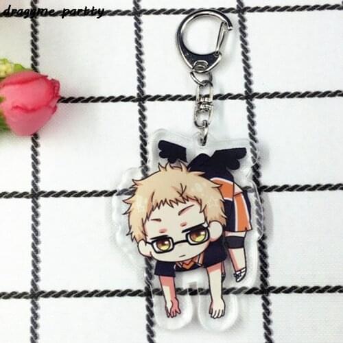 Haikyuu! Karasuno Nekoma Anime Karasuno High School Doomed Battle Metal Keychain For Men Keyring Haikyuu Key Chains