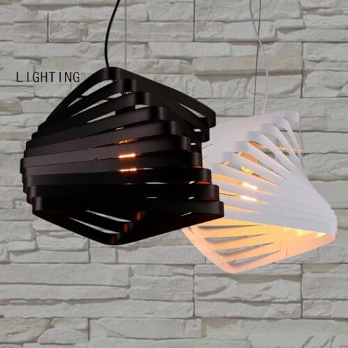 Creative fashion iron pendant light E27 Bulb for bar and restaurant distortion design black/white color free shipping LED lamp