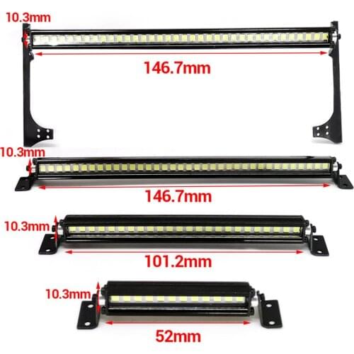 Metal Roof Spotlight LED Light Bar Lamp White Light for 1/10 TRAXXAS TRX4 90046 SCX10 Wrangler Cherokee RC Crawler Spare Parts