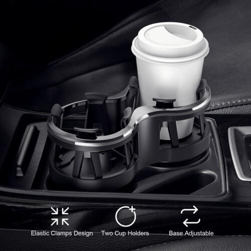 Multifunctional Car Cup Holder 2 in 1 Car Drink Holder with Adjustable Base for Most Cans Cups Beverage Bottles