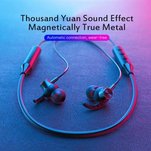 New Bluetooth 5.0 TWS DD9 Neckband Earphone Wireless Stereo Sports Magnetic Headphones Sports Running IPX5 Waterproof Headset