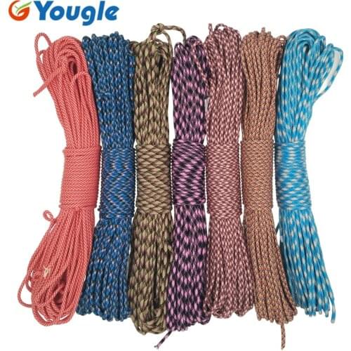 YOUGLE Paracord 550 100FT 50FT Paracord Rope Mil Spec Type III 7Strand Paracorde 550 Survival Kit Equipment Wholesale 74-80