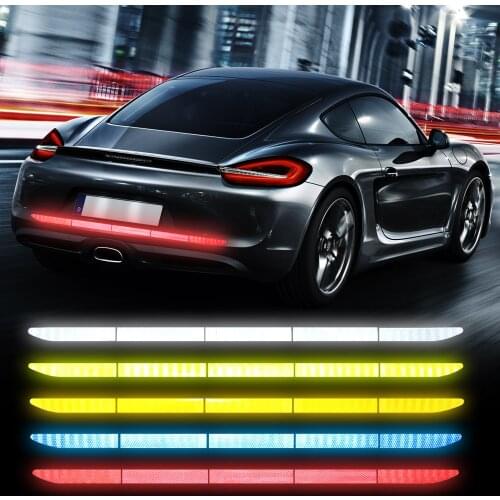Car Reflective Sticker Warning Strip Tape Traceless Protective Car Sticker Warn on Car Body Trunk Exterior Auto Accessories