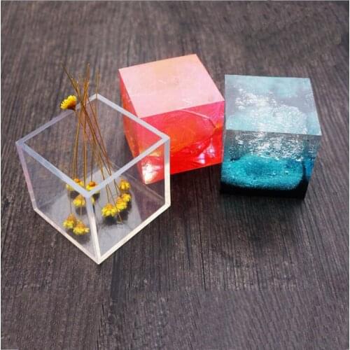 Transparent Square Silicone Pendant Mould For Resin Real Flower DIY Mold Jewelry Bangle Mould epoxy resin molds for Jewelry