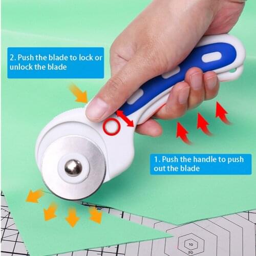 Hand-held Rotary Cutting Knife Round Head Manual Hob Utility Knife Cutting Knife Hand Pushing Hand Account Paper Cutter