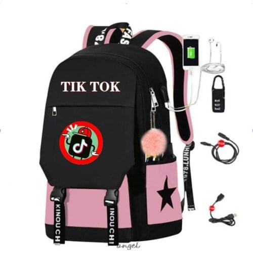 Tik Tok Backpacks Women Men Tik Tok School Bags Laptop Travel Bags Teenager Backpack Mochila