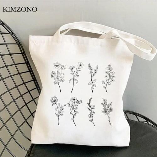 Wildflower shopping bag jute bag shopper canvas bolsa bolso bag bolsa compra sacola shoping sac toile