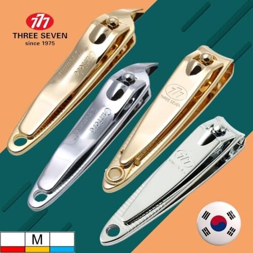 THREE SEVEN/777 14K Nail Clippers Manicure Cutters Fingernail Scissors Pedicure Nail Tools Trimmers with Nail Files M-Size