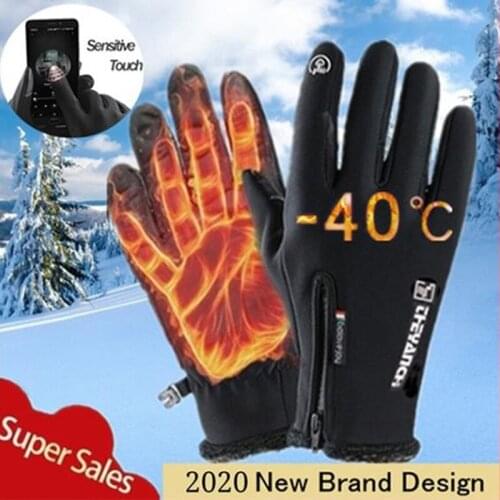 Outdoor Winter Gloves Waterproof Moto Thermal Fleece Lined Resistant Touch Screen Non-slip Motorbike Riding
