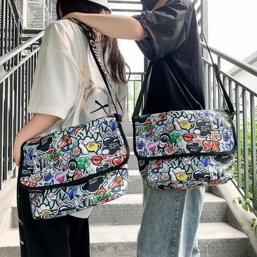 Female and Male Graffiti Bag Designer Shoulder Street Trend Waist Bag Unisex Belt Bags Hip-hop Messenger Nylon Cloth Bag K068