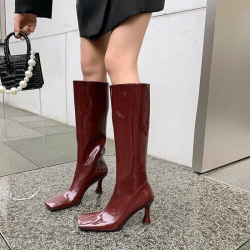 2021 New Knee High Boots Women Genuine Leather Party Night Club Chelsea Shoes Woman Boots Autumn Winter High Boots