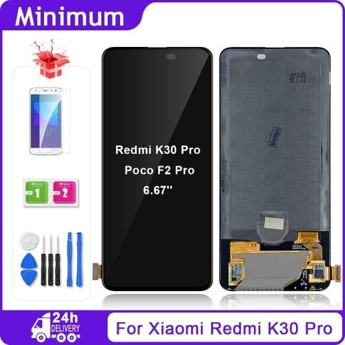 6.67" Super AMOLED Original For Xiaomi Redmi K30 Pro LCD Display Touch Screen Digitizer Assembly For Xiaomi Poco F2 Pro
