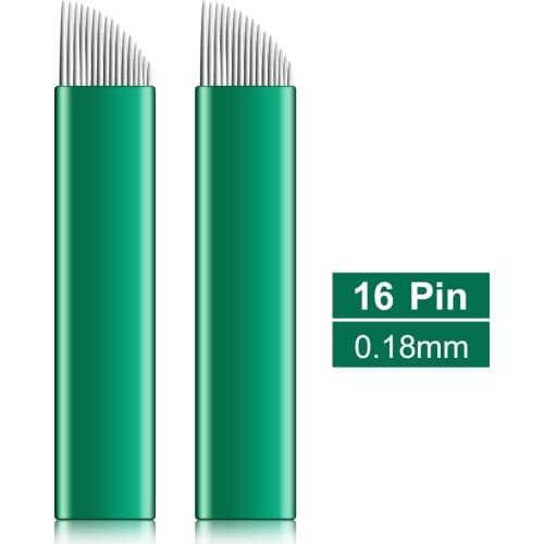 0.18mm 16 needle Permanent Makeup Eyebrow Tatoo Blade Microblading Needles For 3D Embroidery Manual Tattoo Pen Machine