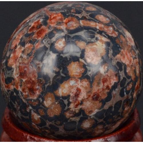 1.2") 30MM Natural Gemstone Leoapardite Jasper Sphere Crystal Globe Ball Chakra Healing Reiki Stone Crafts,Minerals