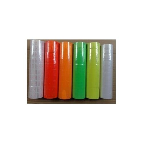6-Color 10 Rolls A Barrel 4000pcs Single Row Price Sticker Adhesive Labeller Paper Price Label Refill for MX-5500 Price Tag Gun