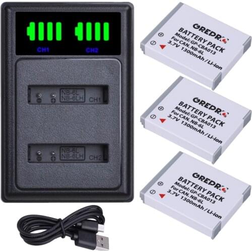 NB-6LH NB-6L Battery and Charger for Canon NB6L NB 6LH SX700 SX710 SX700HS S120 S110, SX170 IS, S200 280HS S95 SX530 SX270HS