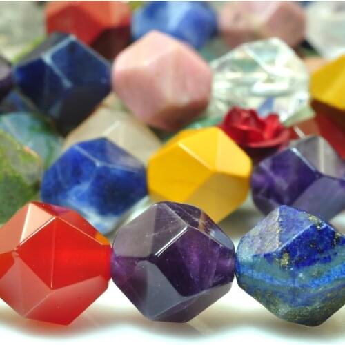 Natural Mixed Multicolor Stones Star Cut faceted Nugget Loose Beads Wholesale Gemstones Semi Precious Bracelet Jewelry Making