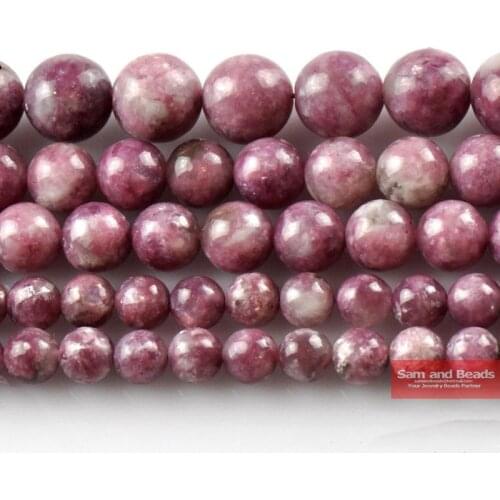 Natural Stone Beads Lepidolite Round Loose Beads For Jewelry Making 4/6/8/10mm 15.5inches DIY Bracelet PB21