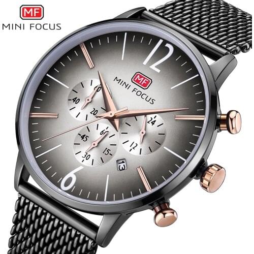 MINI FOCUS Luxury Brand Men Watches Auto Date Chronograph Quartz Watch Men Casual Sport Military Wrist Watch Relogio Masculino