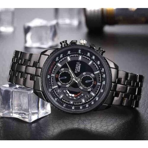 Men Watches Black Stainless Steel Mens Watch Men Sports Watches Quartz Wristwatch relogio masculino montres homme horloge mannen