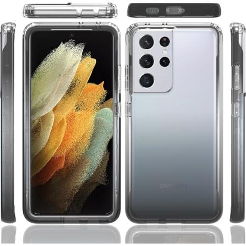 For Samsung S 21 Ultra 5G Crystal Case Gradient Hard Back Panel 360 Protect for Samsung Galaxy S21 Plus Case Bumper Shockproof