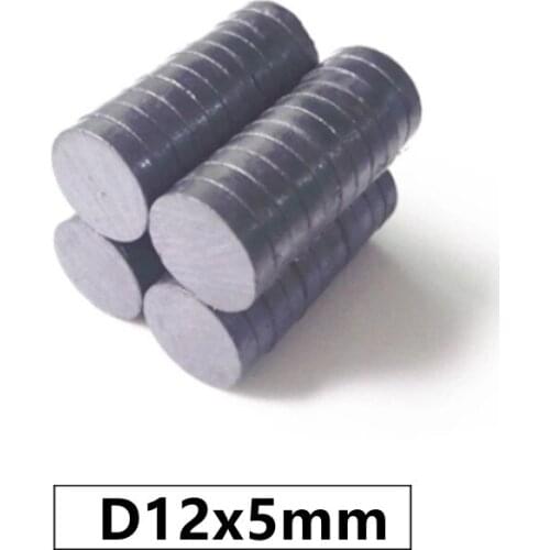 100pcs/lot Y30 Disk Ferrite Magnet 12*5 mm Permanent magnet 12mm x 5mm Black Round Speaker 12x5 mm