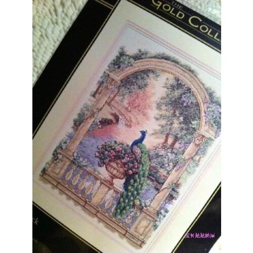 Egypt cotton Amishop Counted Cross Stitch Kit Majestic Peacock Animal and Flower dim 35110