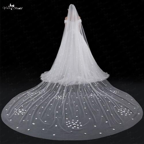LZP032 Veil One Layer Wedding Veil Flowers Veil 4 Meters
