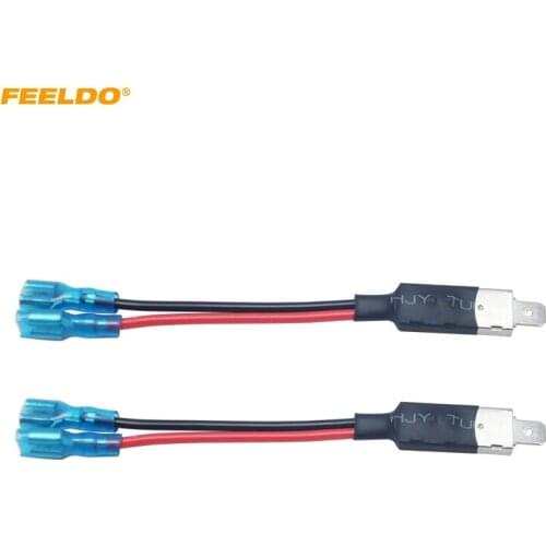 FEELDO 2Pcs Car H1 LED HID Xenon Headlight Lamp Bulb Adapter Converter Cable Replacement Halogen Bulb Wiring Harness #5967