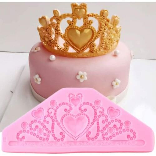 Princess Crown Silicone Mold Party Chocolate Making Fondant Molds Cake Decorating Tools DIY Cupcake Chocolate Clay Candy Moulds